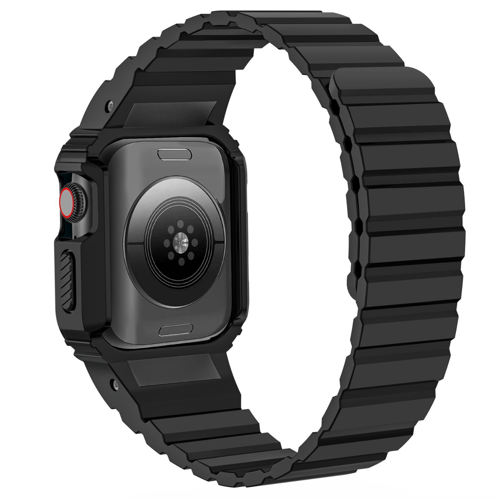 マグネットアップルウォッチ Apple Watch バンド ラバーバンド 黒色