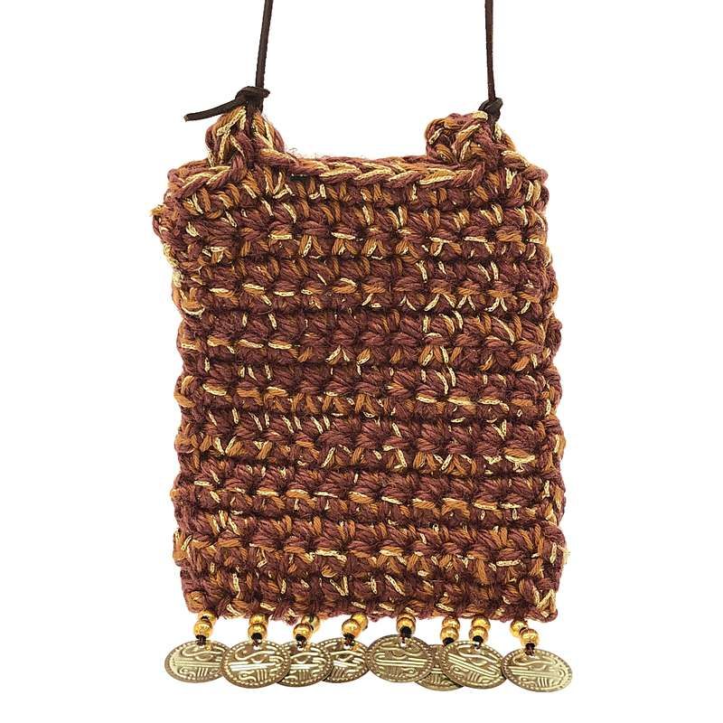 美品】 NICHOLAS DALEY / ニコラスデイリー | Hand crochet neck pouch クロシェ メダル ネックポーチ  ショルダーバッグ | ブラウン | メンズ - メルカリ