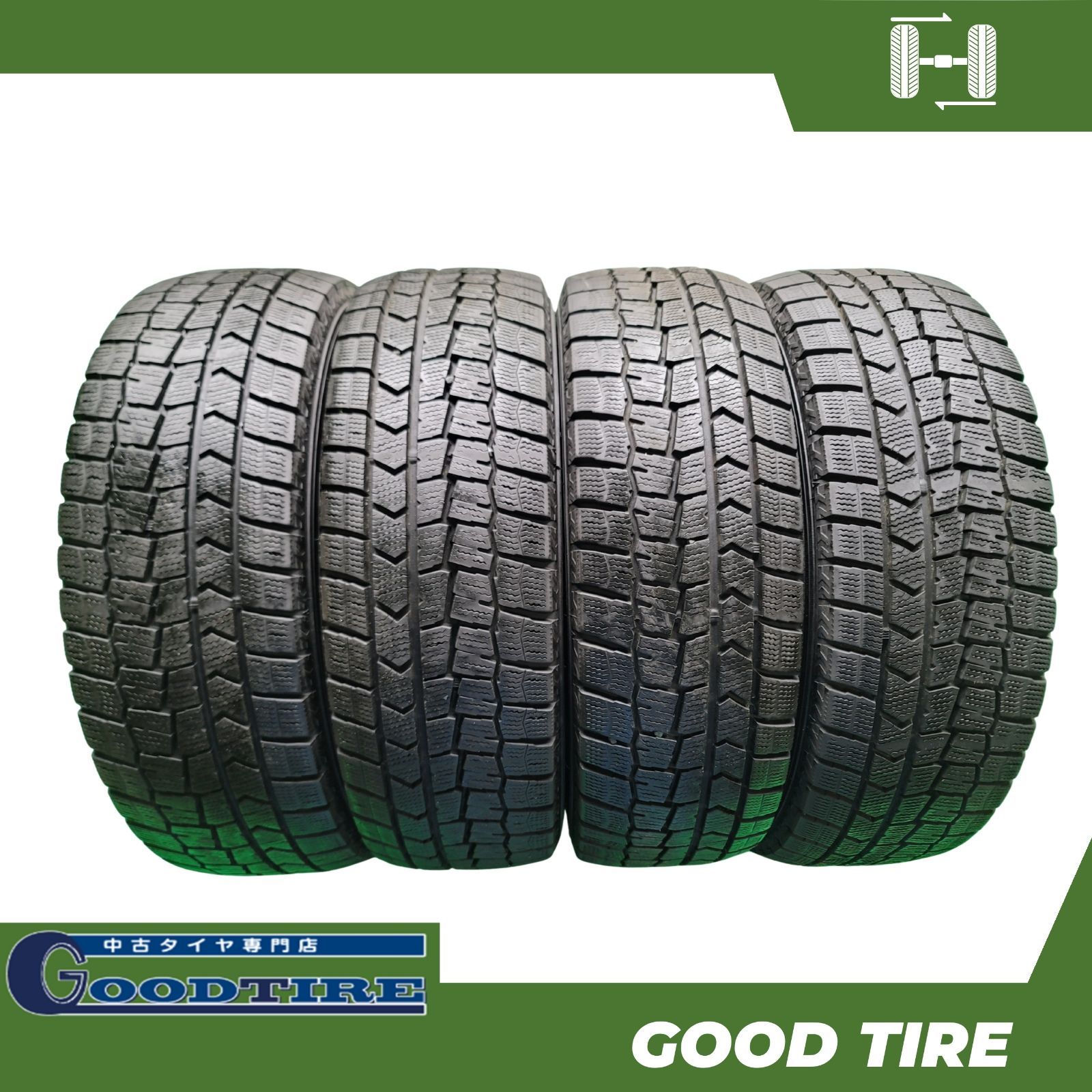 製 185 60R15 ダンロップ WINTERMAXX WM02 4本 冬用 8.5分山 タイヤ スタッドレスタイヤ アクア フィット ノート 6961