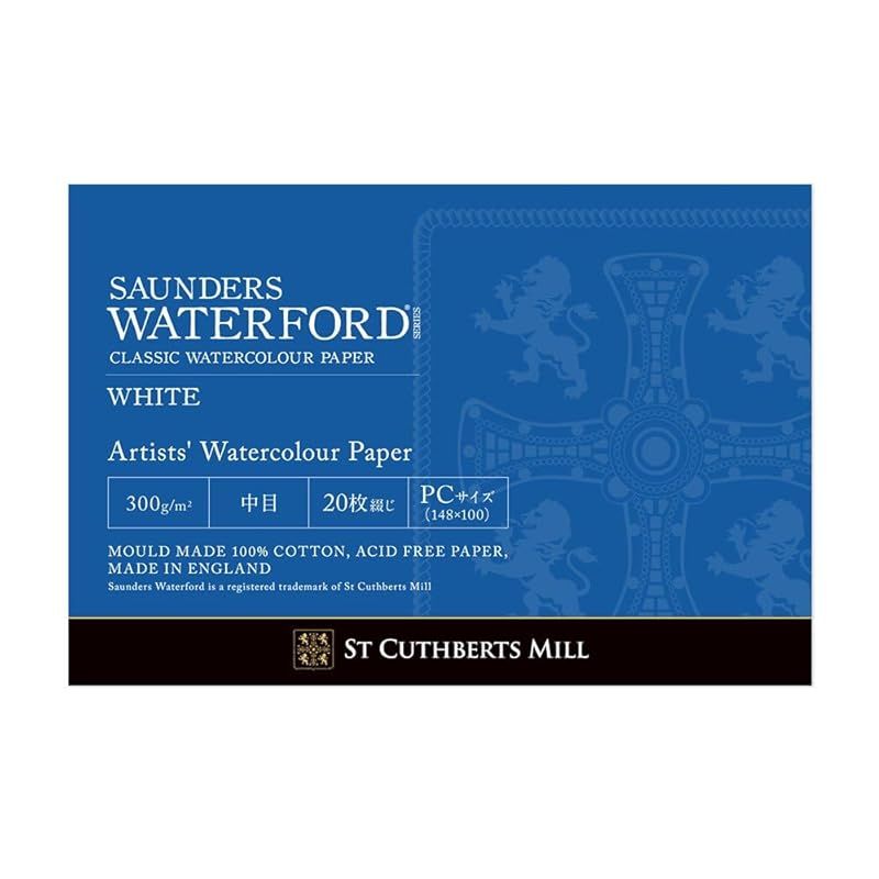 ホルベイン ウォーターフォード水彩紙 EH-PCP ホワイト 中目 300g ポストカードサイズ 天糊パッド 20枚綴り 1