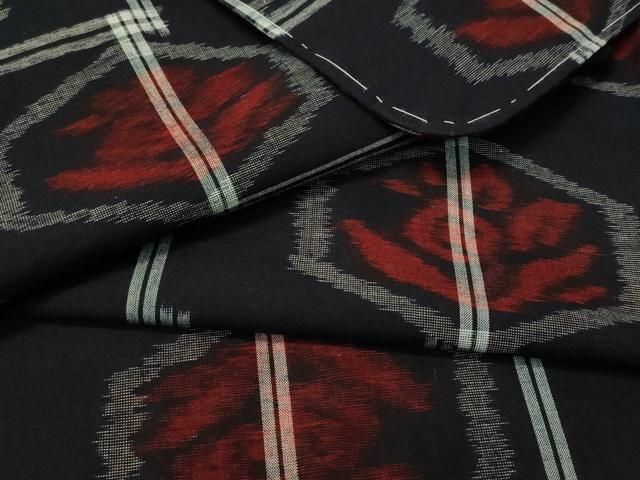 平和屋着物▽久留米絣 単衣 亀甲花文 綿 逸品 未使用 CAAV4796vp