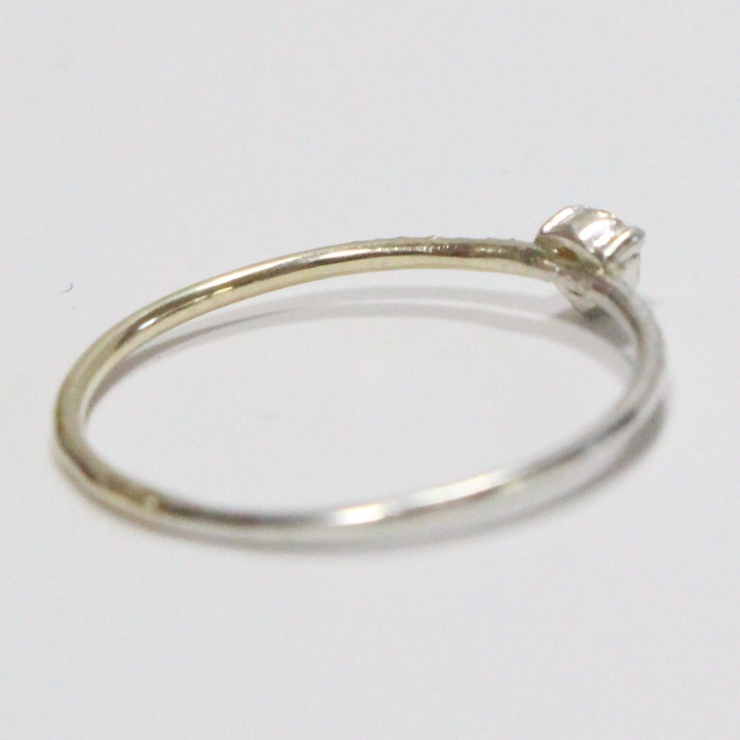 美しいファンシーカラーダイヤモンドK10シルバーツギハギミルウチ細身