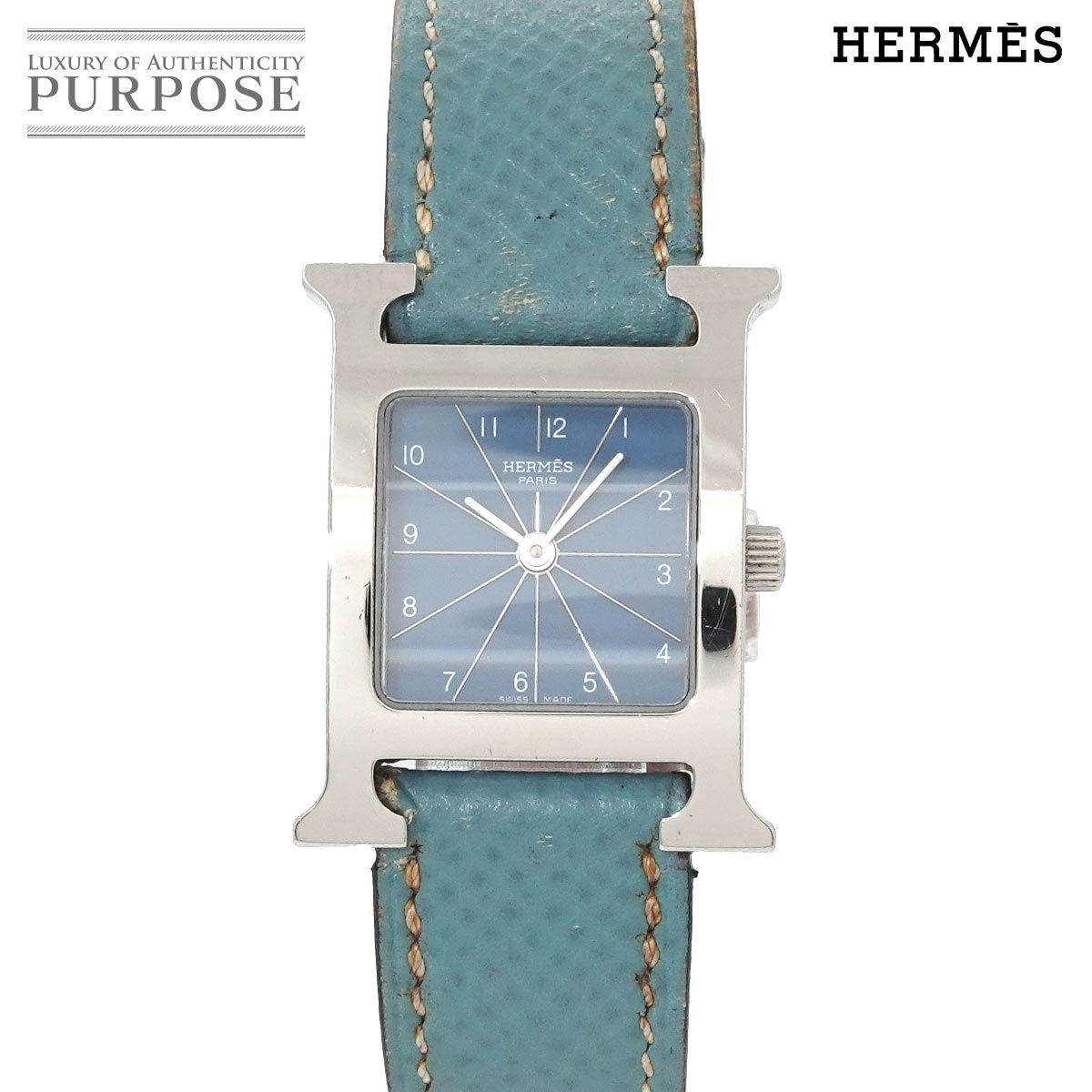エルメス HERMES Hウォッチ HH1 210 レディース 腕時計 ブルー 文字盤