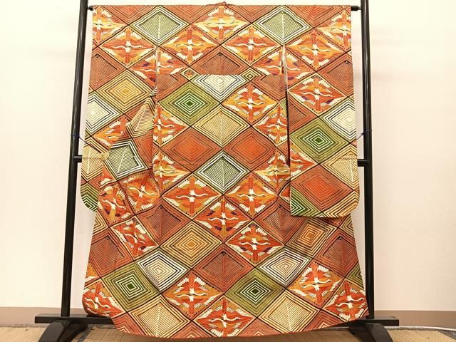 平和屋着物□豪華振袖 駒刺繍 双鶴 金彩 正絹 逸品 BAAT1696yc