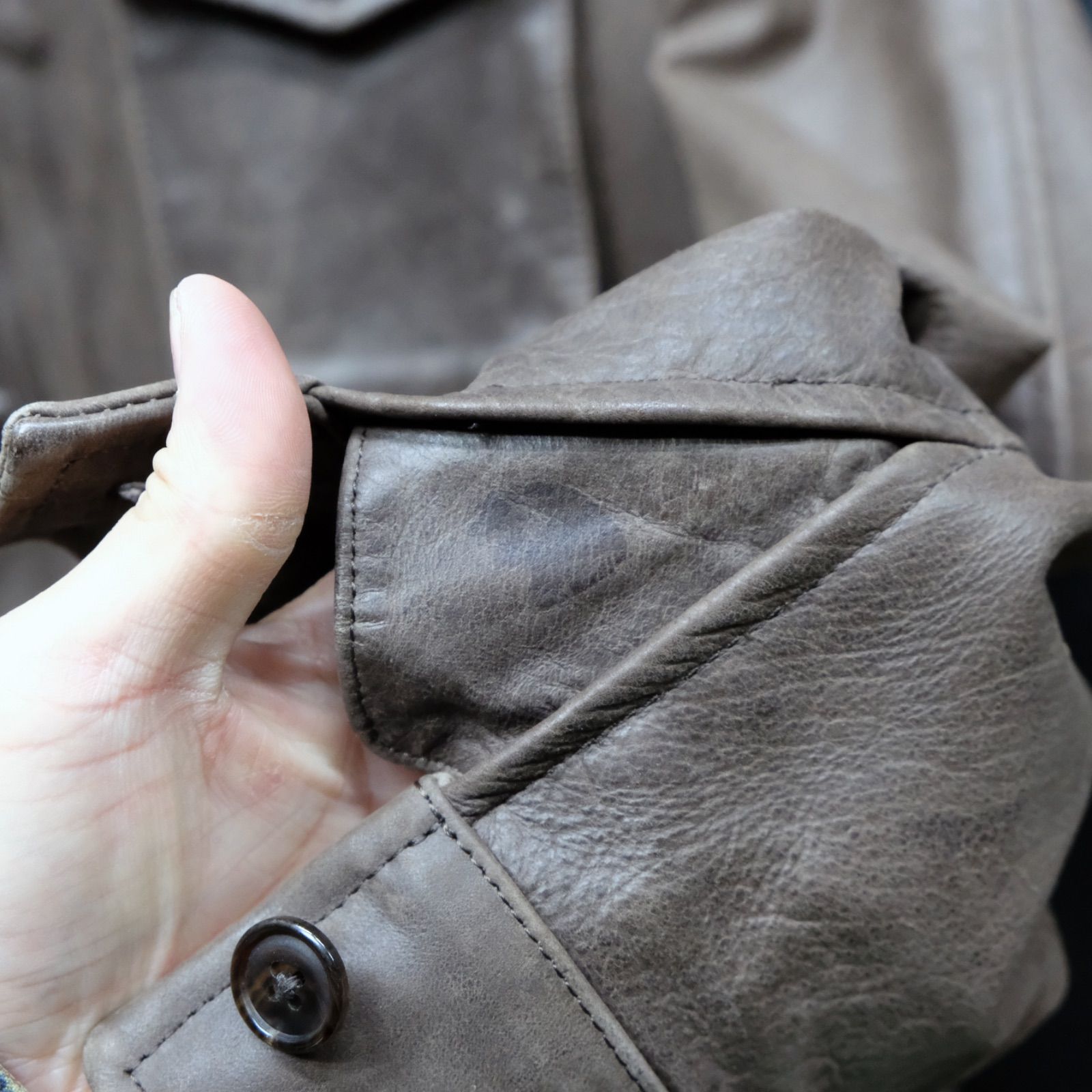 UNITED ARROWS M-65 レザージャケット M 牛革 ミリタリー