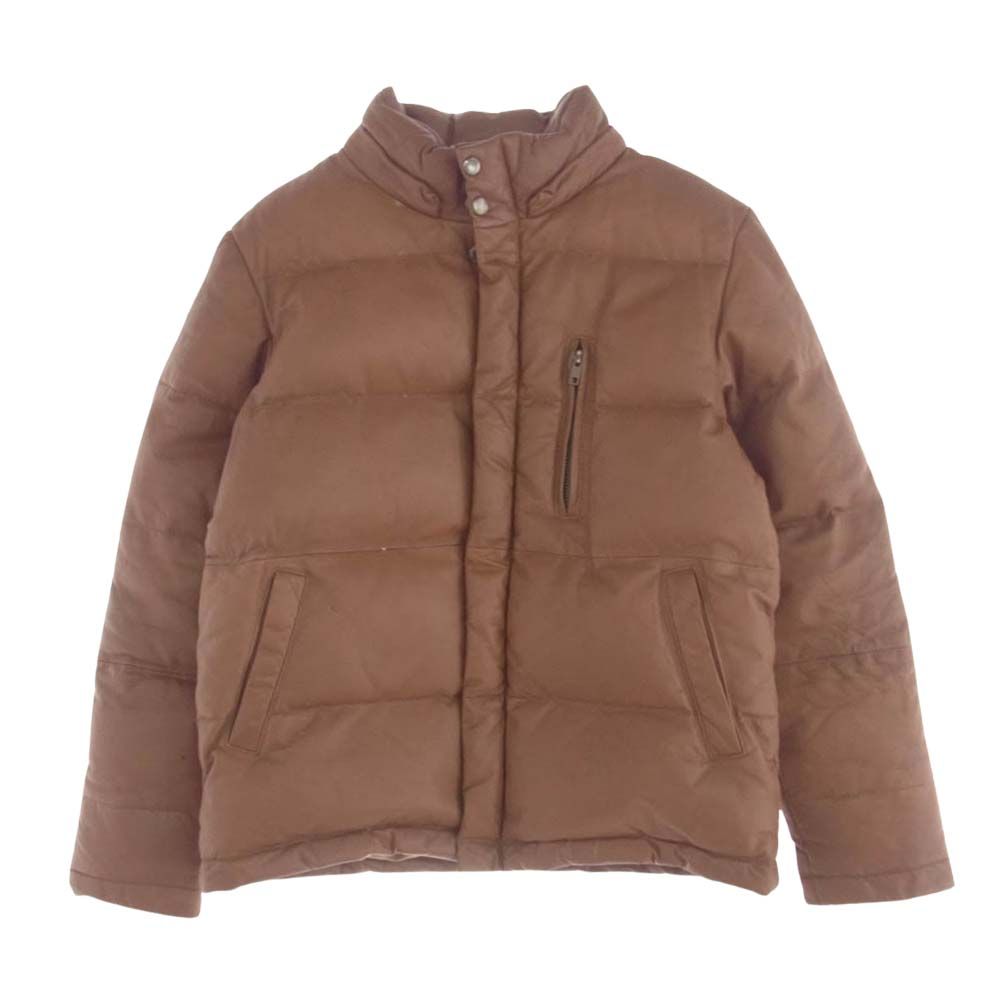 リュウグウレザース LIUGOO LEATHERS ホース レザー ダウン ジャケット フード欠損 ブラウン系 M【中古】