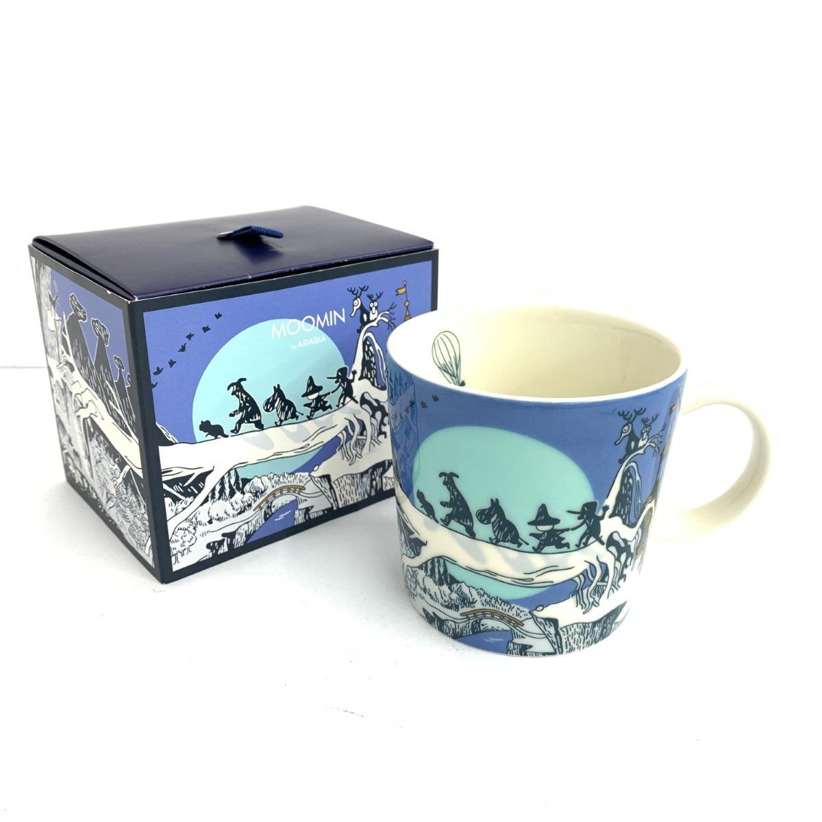 ARABIA アラビア ×ムーミン マグカップ 箱付 ネイビー ジャーニー/フィンエア100周年記念 陶器 240001125892