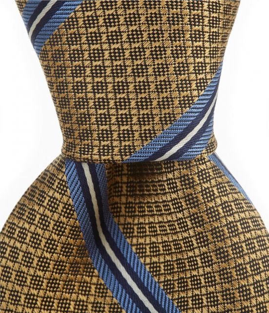 【送料無料】 ダニエル クレミュ メンズ ネクタイ アクセサリー Stripe Pattern 3 1/3 Silk Tie Yellow