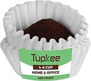 Tupkee コーヒーフィルター 4-6カップ ジュニアバスケットスタイル ホワイトペーパー 塩素フリーコーヒーフィルター 400枚