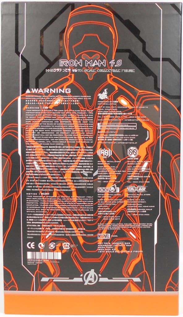 HOTTOYS MOVIE MASTERPIECE DIECAST IRON MAN MARK 50 NEON TECH ORANGE MMS597