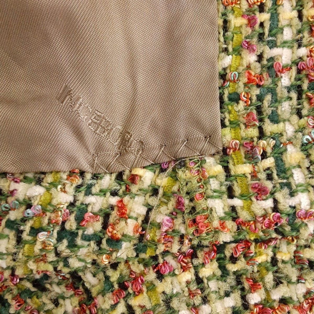 INGEBORG インゲボルグ スカートスーツ レディース - グリーン×ダークグリーン×マルチ ツイード 肩パッド MAAHADDERANG_COM