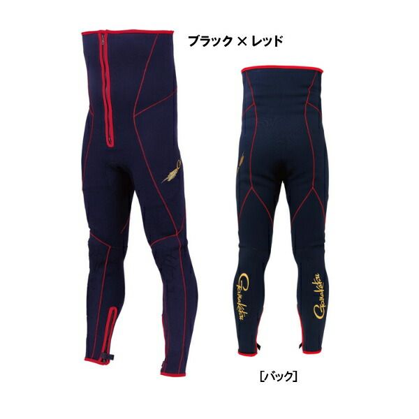 ≪ 22年 新商品 ≫ がまかつ 鮎タイツ 3 mm厚 GM 5819 ブラック レッド Sサイズ