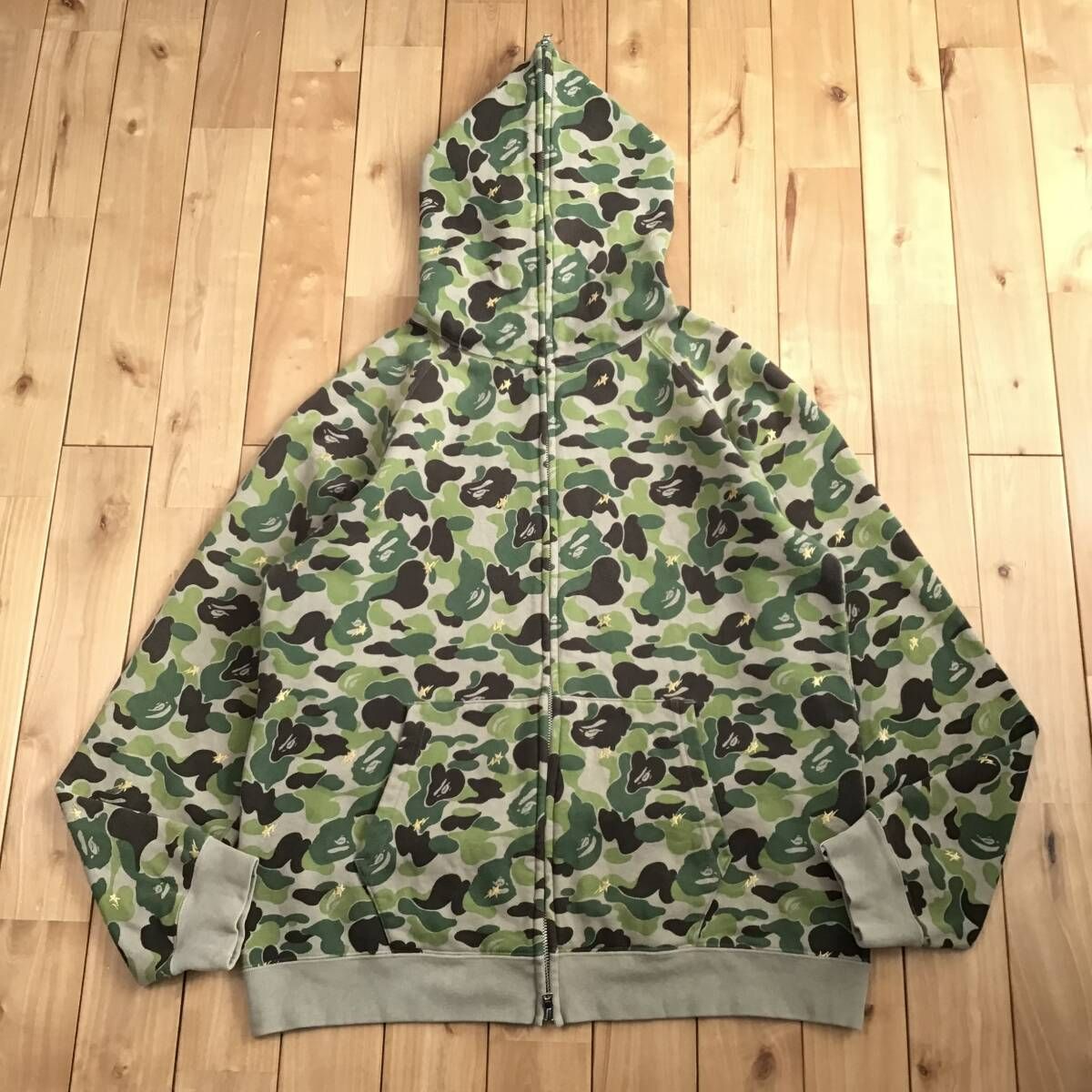 青山限定 XL Gold BAPE STA ABC camo フルジップ パーカー a bathing ape star full zip hoodie エイプ ベイプ スター NIGO