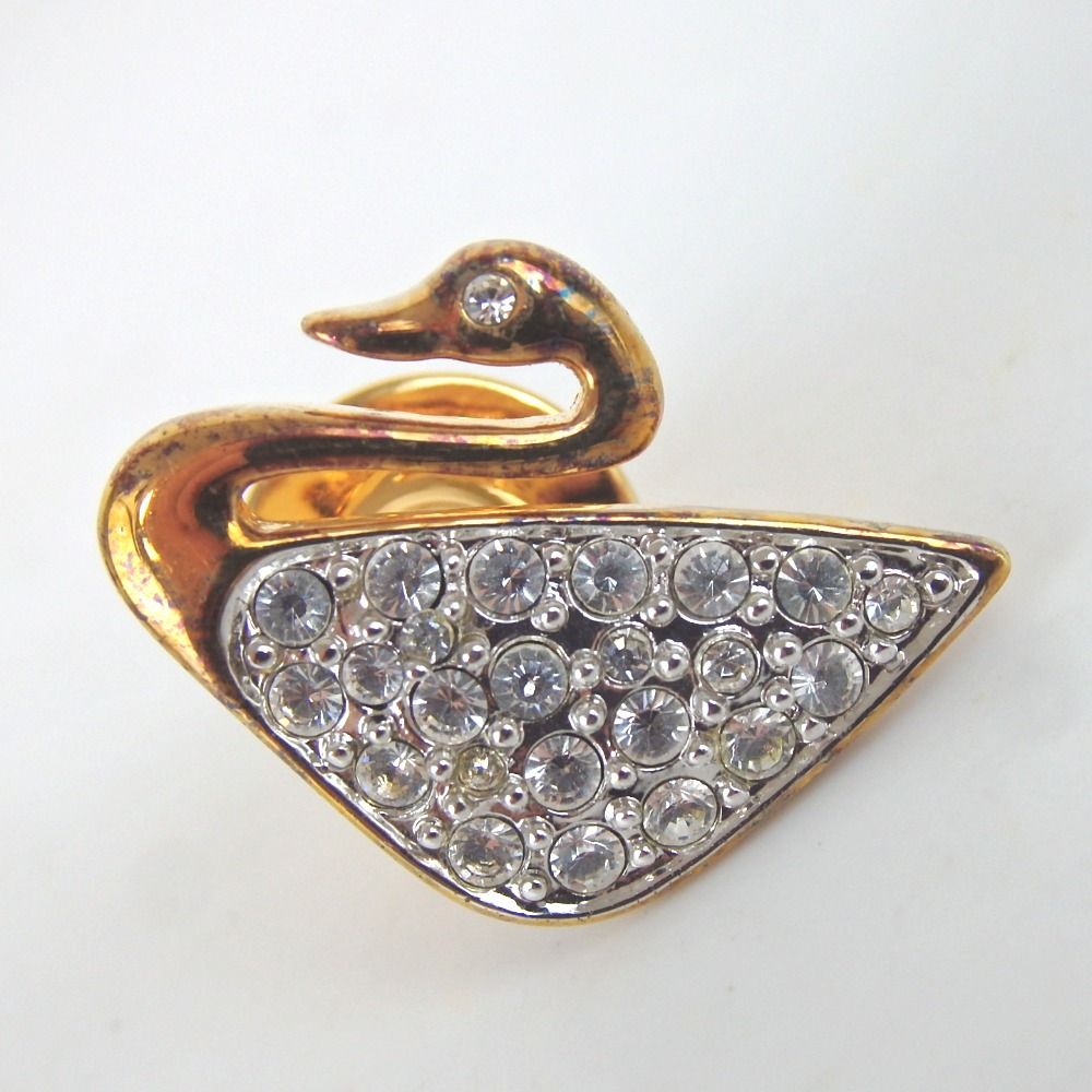 SWAROVSKI スワロフスキー ブローチ ピンブローチ スワン 9◇28