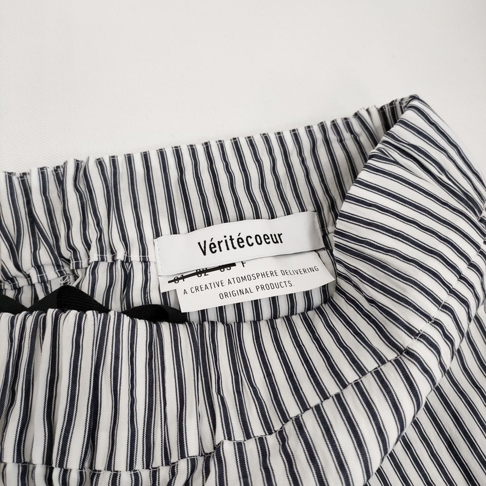 veritecoeur タックパンツ 定30800円 SOMELOS社 VC-2465B ストライプ  