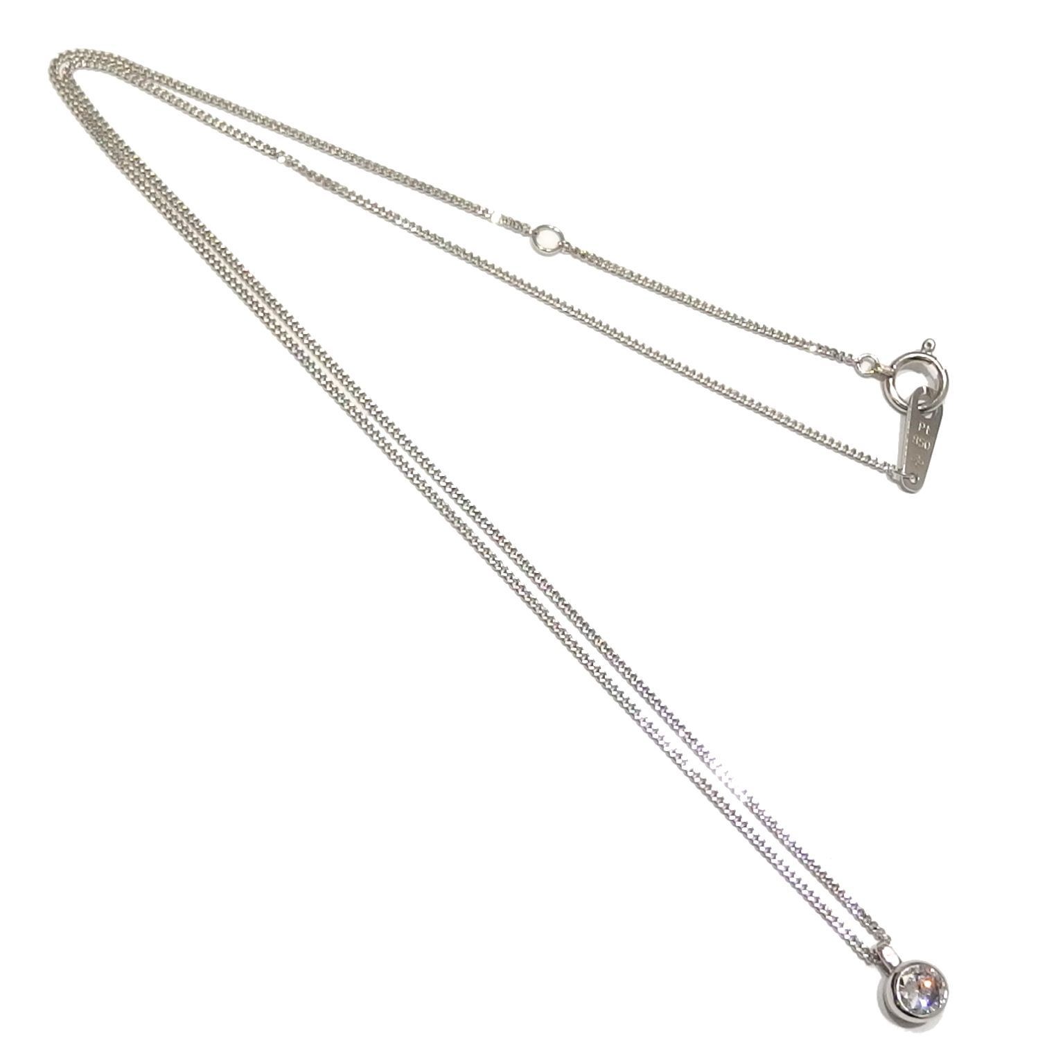 Pt850 プラチナチェーン ネックレス　ジュエリーマキ 良品☆Jewelry MAKI プラチナ Pt850 一粒 ダイヤモンド 0.28ct