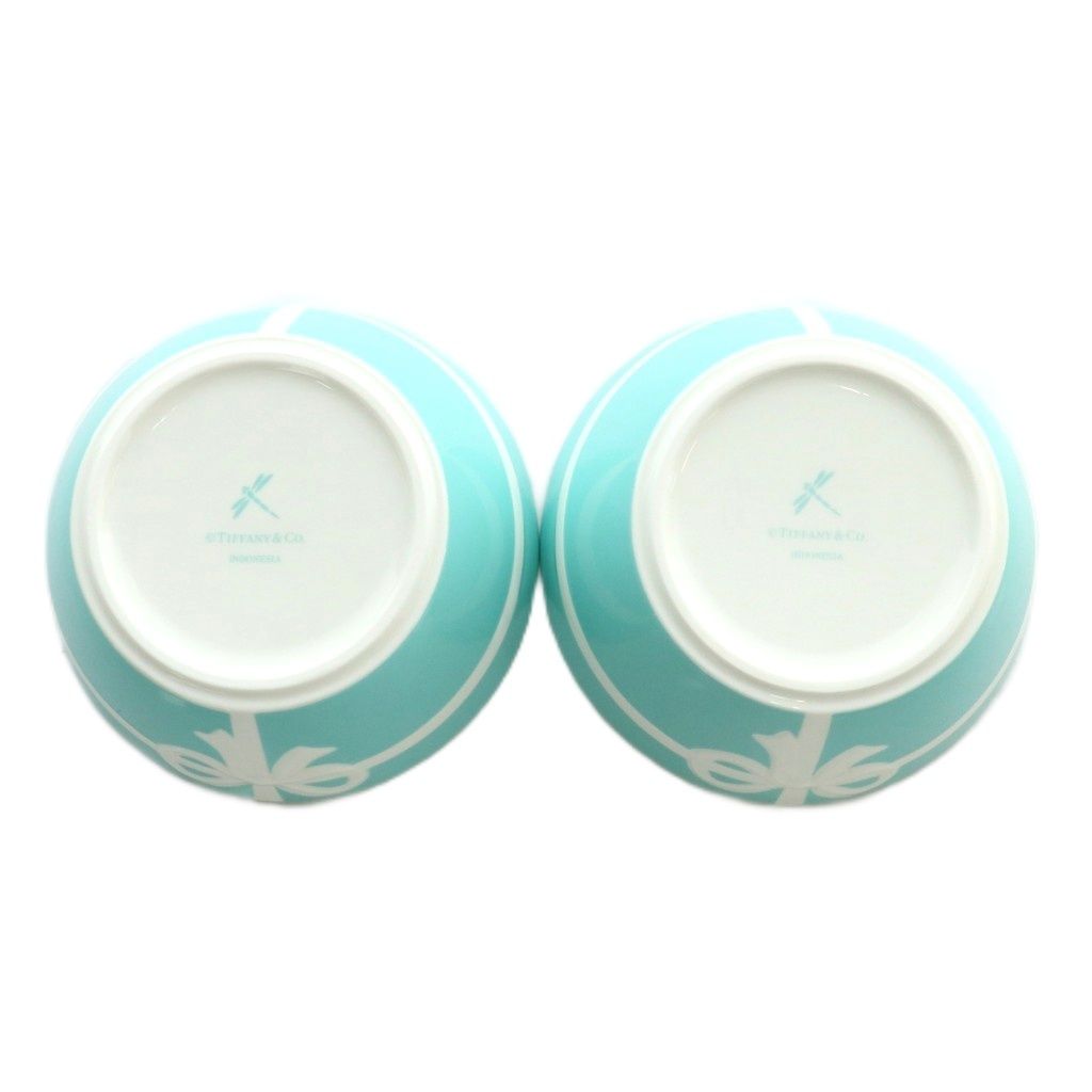  ティファニー TIFFANY - CO. ブルーボックスボウル セット 食器 深皿 リボン チャイナ 陶器 ロゴ ティファニーブルー 白 ホワイト MP GY 19 その他 トップス