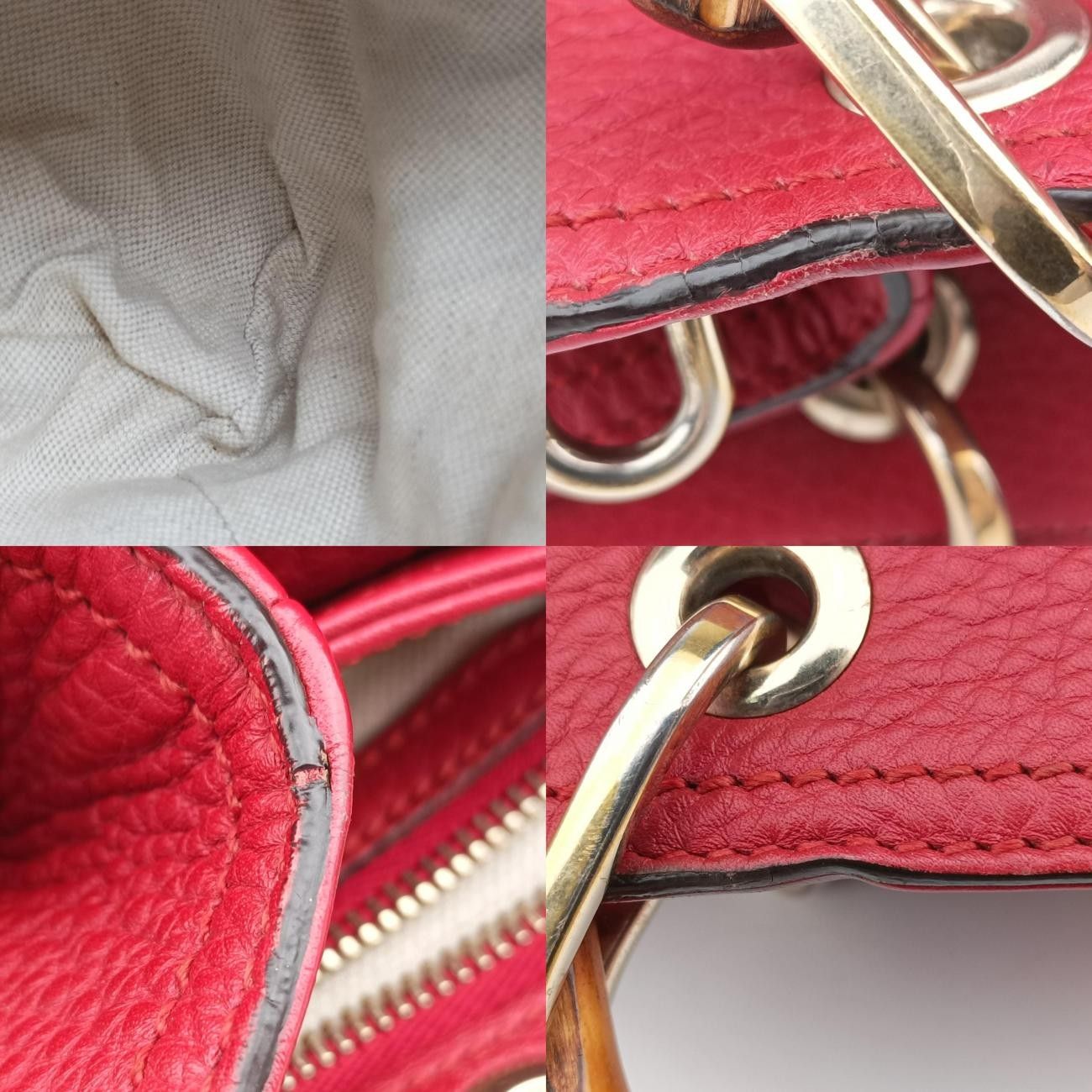 グッチGucciバンブーショッパーレッドレザー336032I015436108