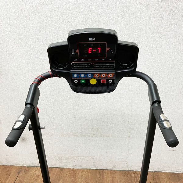 BTM 【中古・美品】電動ルームランナー ランニングマシン MAX10km/h 脈拍計測 静音 折りたたみ 移動キャスター 広幅走行面 ホームジム  コンパクト MS191722 - メルカリ