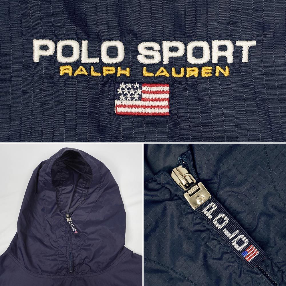 ポロスポーツ POLO SPORT 90s 90年代 ナイロンアノラックパーカー ロゴ
