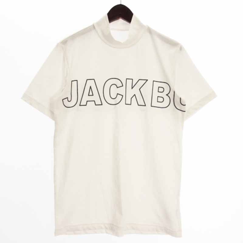 新品　ジャックバニー　モックネック　半袖シャツ　カットソー　ホワイト　サイズ1 ロゴジャガード半袖モックネックカットソー | Jack Bunny