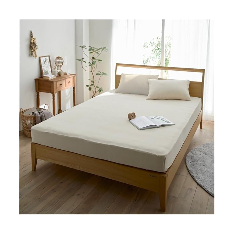 【新品】 [ニッセン] ボックスシーツ 綿100％タオル地すっぽり包めるシーツ（マットレス・敷布団兼用） ミルクホワイト シングル 0