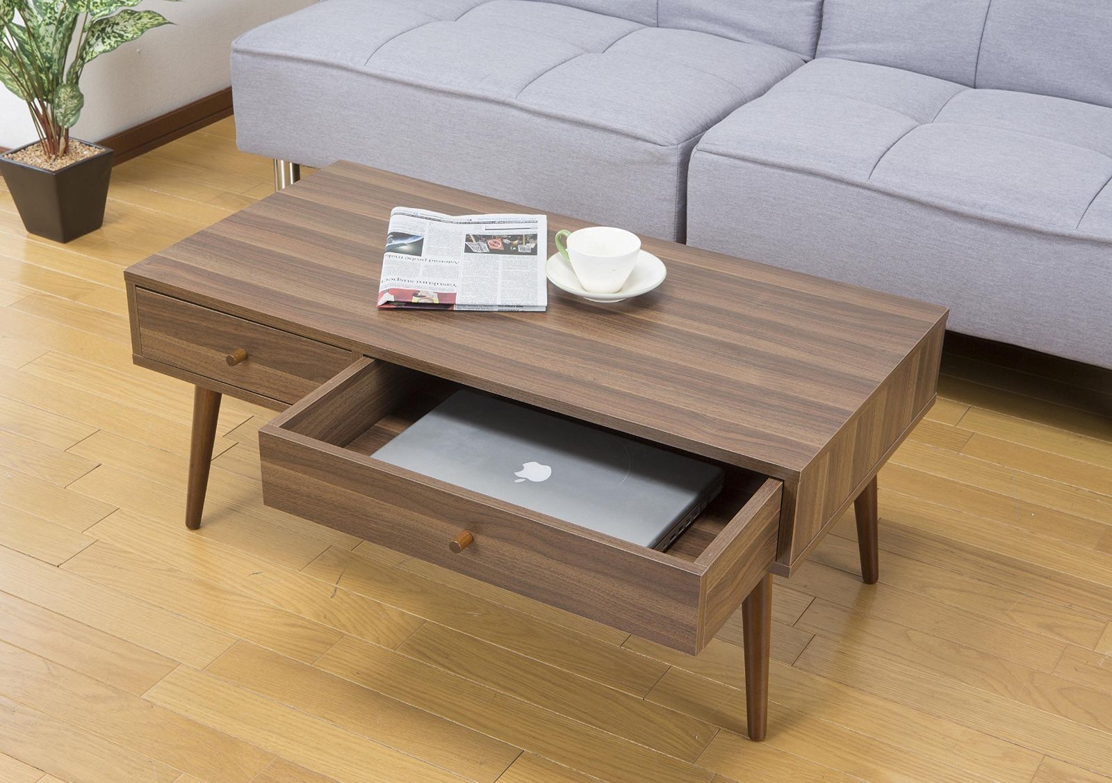 数量 引き出し付きリビングテーブル ダークブラウン SUN HARVEST LT-800DBR 90×45×38cm