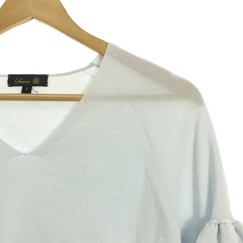 SALE【Drawer】Vネック ウールプルオーバー フレアスリーブ Drawer ドゥロワー】Vネック ウールプルオーバー フレアスリーブ