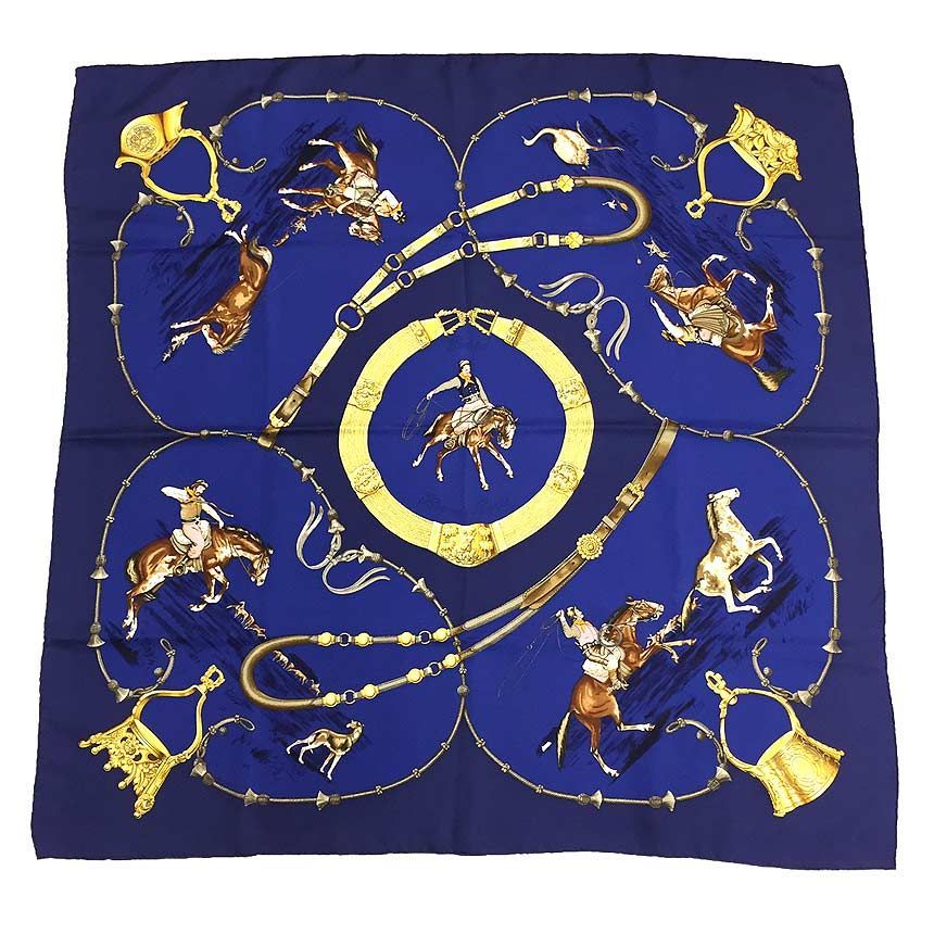 HERMES エルメス カレ90　Pampa 大草原　馬　スカーフ HERMES エルメス カレ90 Pampa 大草原 スカーフ シルク