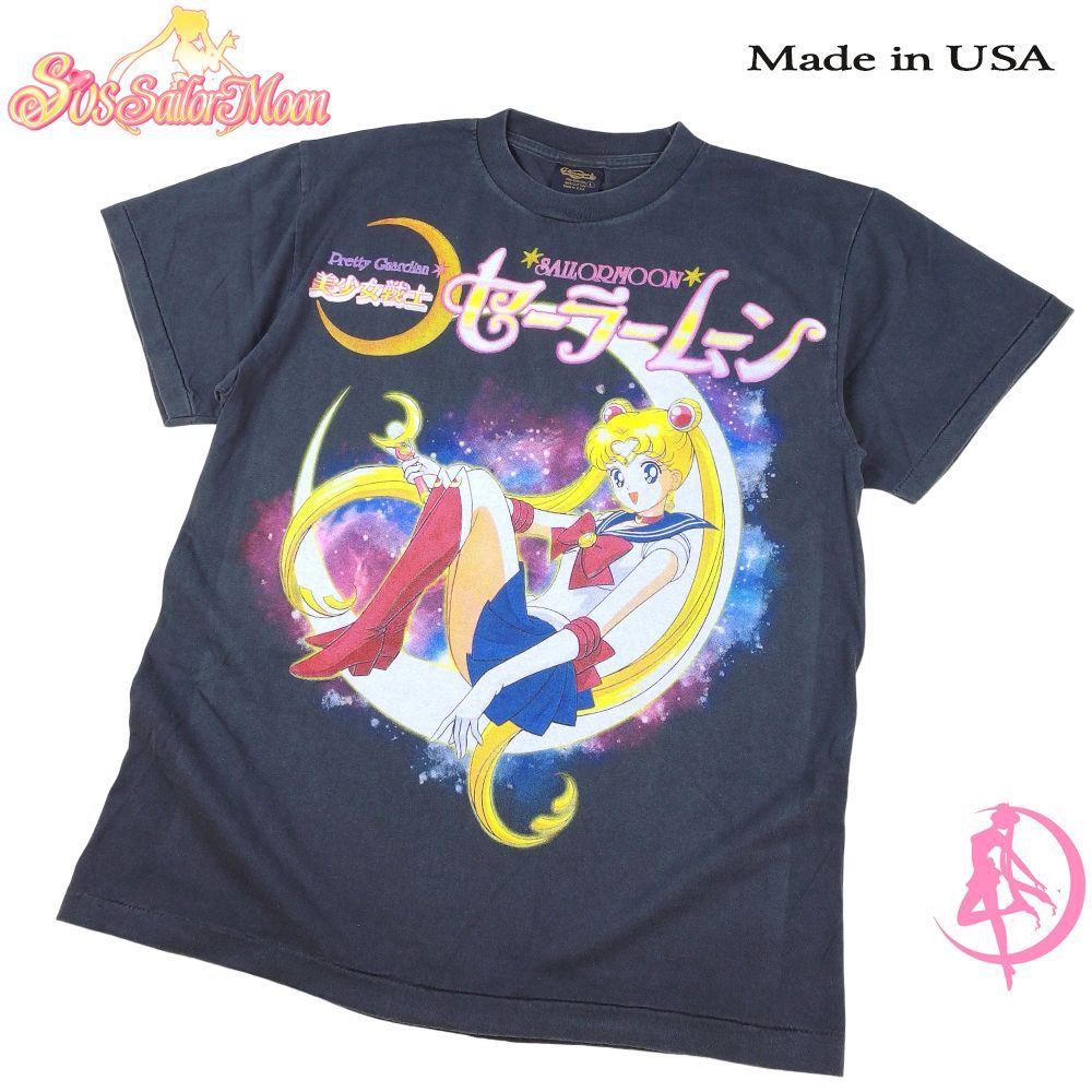 260☆美少女戦士 セーラームーン Tシャツ USA製 アニメ ブラック L