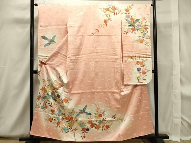 平和屋着物○アンティーク 大正ロマン 振袖 御所時文 金彩 正絹 逸品