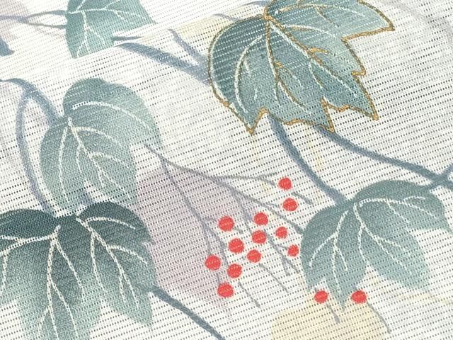 平和屋着物＊夏物　訪問着　絽　草花文　銀彩　洗える着物　AABB6701jd 平和屋着物＊夏物 訪問着 絽 手描き 蔦の葉文 洗える着物 AAAZ0513jd