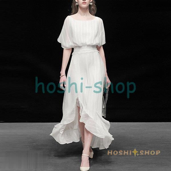 パーティードレス 結婚式 40代 30代 ロング 袖あり 半袖 韓国風 大きいサイズ フォーマルドレス シフォンワンピース お呼ばれ 二次会 披露