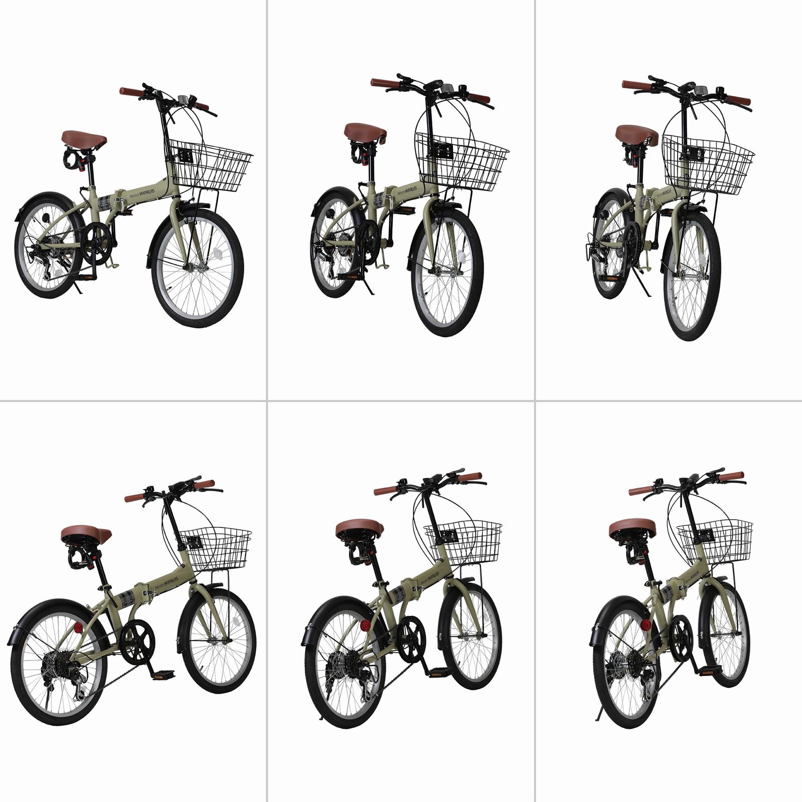 オールインワン シマノ製サムシフト6段ギア 街乗り バスケット LEDライト ワイヤーロック付 通勤通学 男女兼用 折畳自転車20インチ お洒落なマット調フレーム 3色 MYPALLAS マイパラス MF205 SERENO BRIGHTFACE_UK