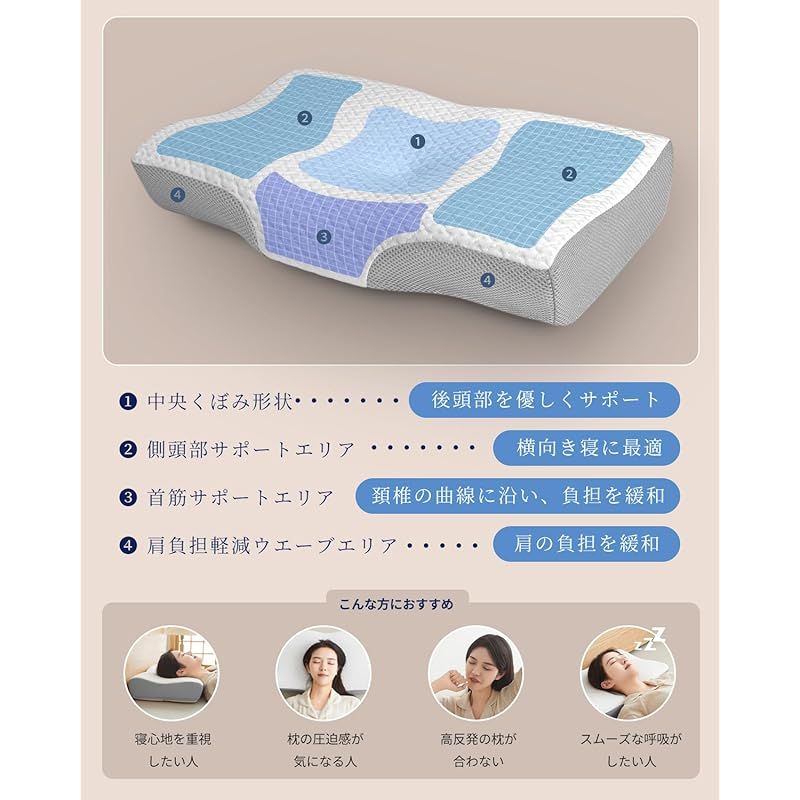 DreamCat's 枕 低反発枕 日本製 まくら 首が痛くならない 安眠 高さ