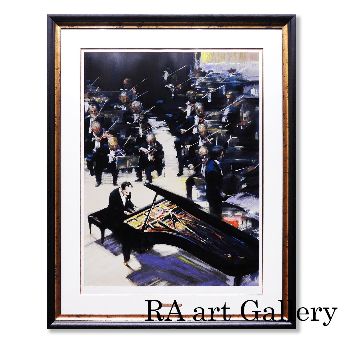 ジン G カム ピアノコンチェルト 人物画 作家直筆サイン クラシック 音楽 オペラ バレエ インテリア 中国出身 版画 絵画 真作