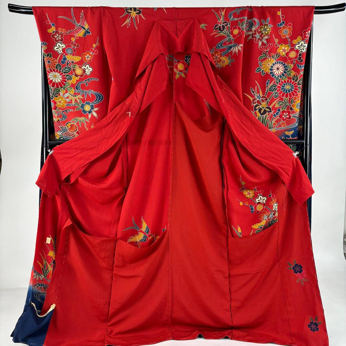 振袖 身丈183cm 裄丈72cm 未仕立て 仮絵羽 落款 鴛鴦 松竹梅 ぼかし  