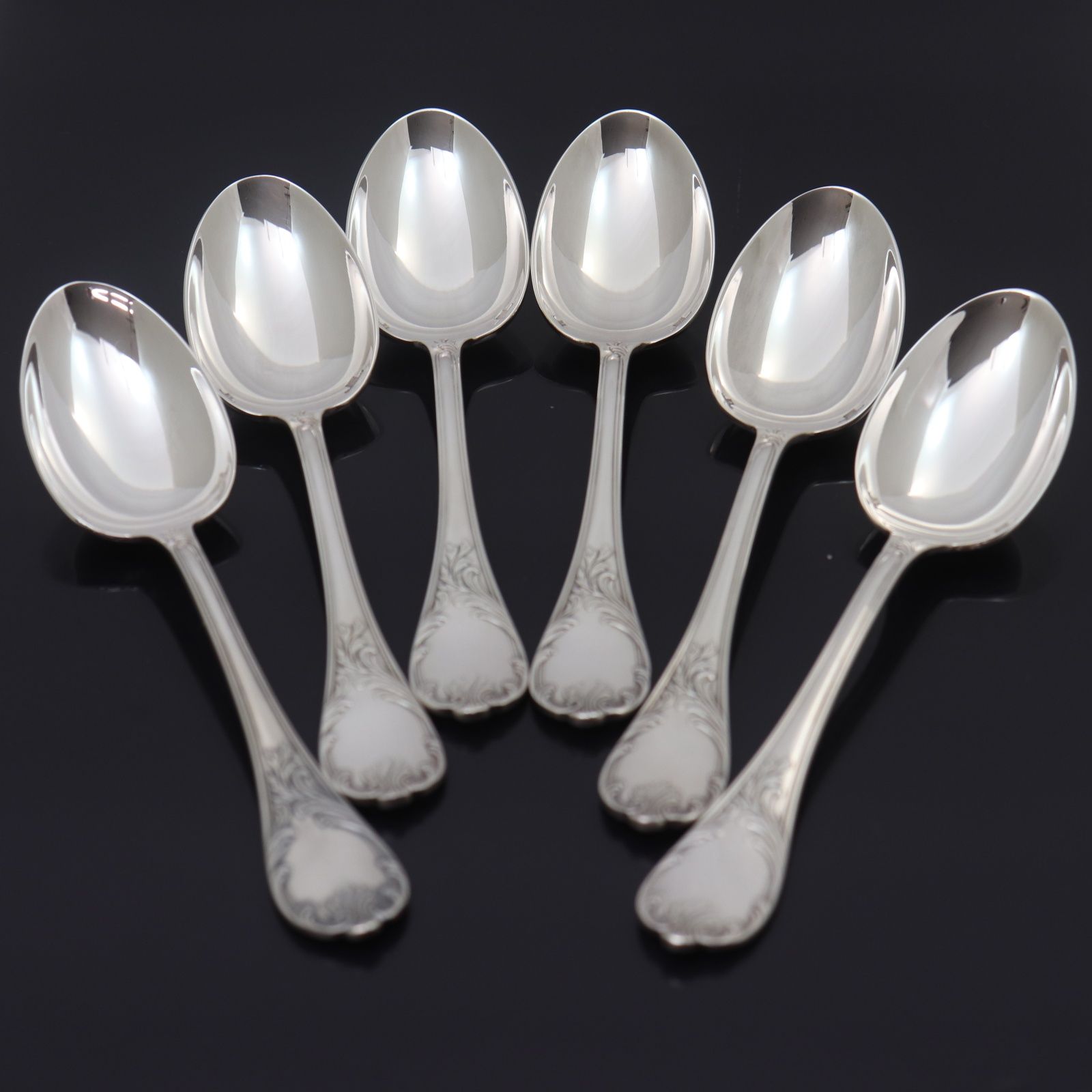 IT49KVLT4FJI ♥保管品 Christofle クリストフル MARLY マルリー シルバープレート テーブルスプーン 6点セット 食器 カトラリー