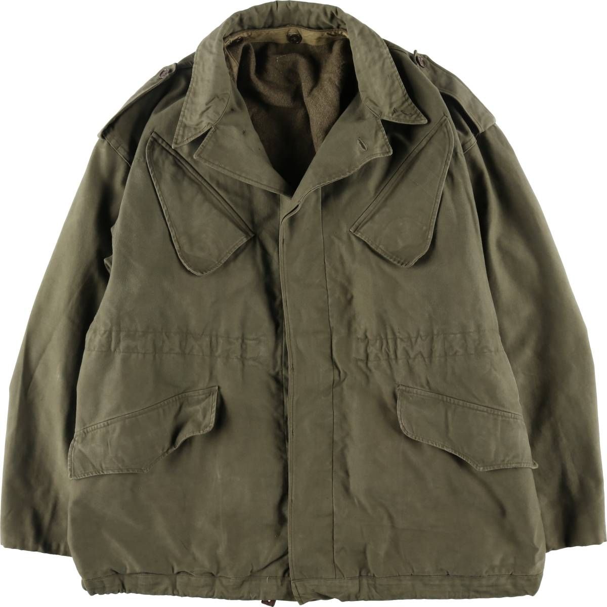 希少 韓国軍 襟章 ワッペン付き HBT バクテリアカモ 長袖シャツ L 70