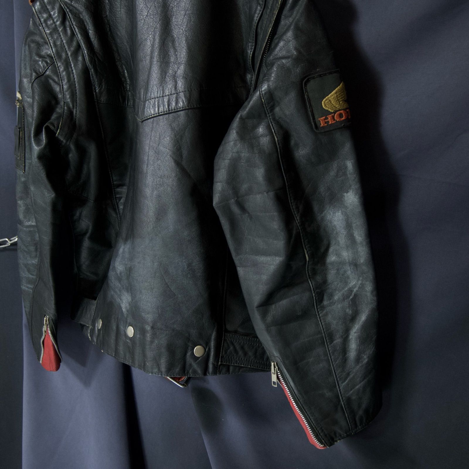 80s~90s Euro 2way Detachable Leather Double Riders Jacket