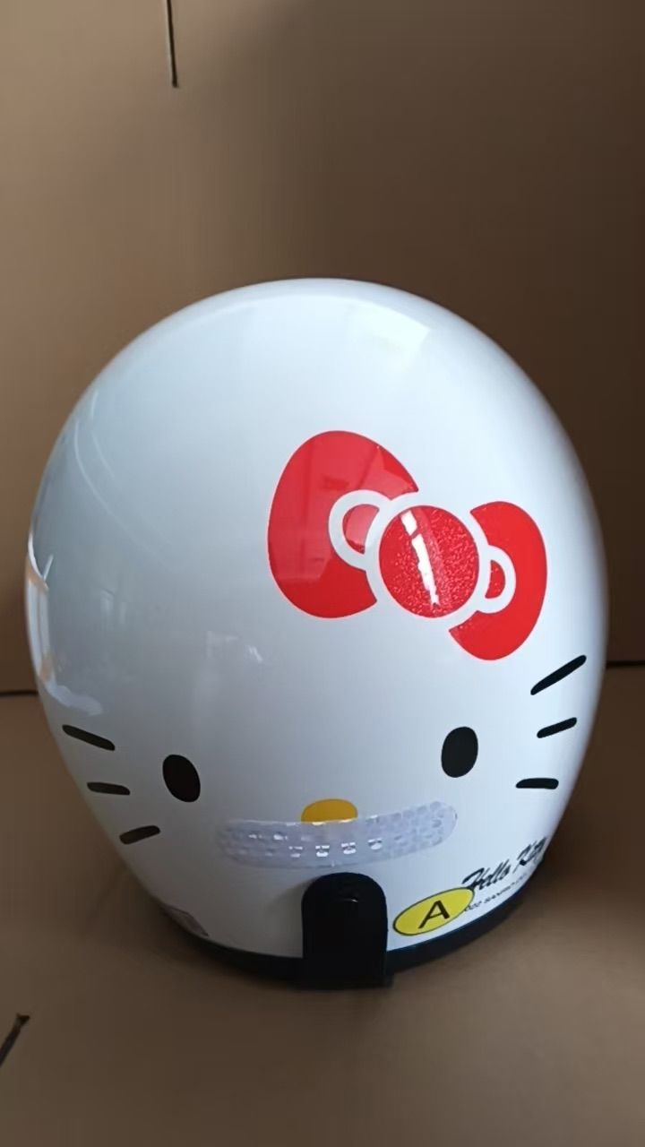 Hello Kitty ジェットヘルメット ホワイト原付レトロ ヘルメット 女性