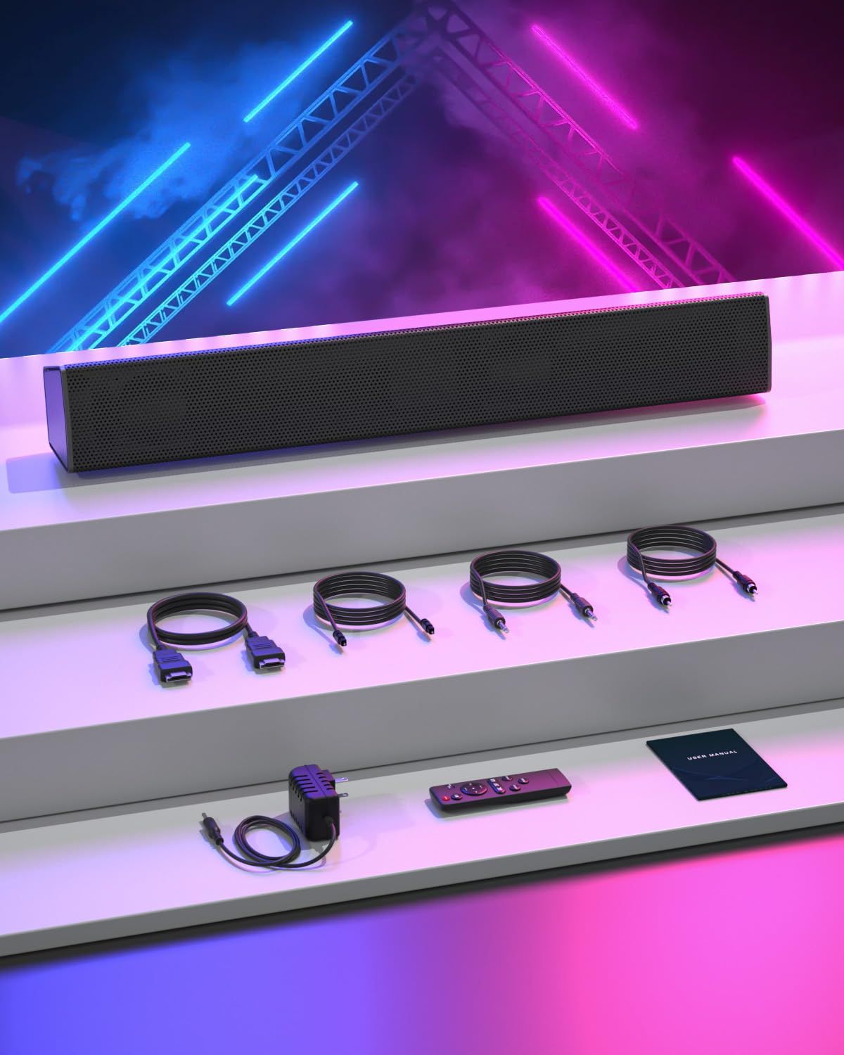 スピーカー テレビ用 Bluetooth対応 サウンドバー 音楽 ゲーム 映画3つEQモード Erasiny USB再生 AUX 光デジタル HDMI ARC 対応