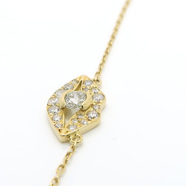 AHKAH プティビズーパヴェ ネックレス K18 ダイヤモンド 0.16ct