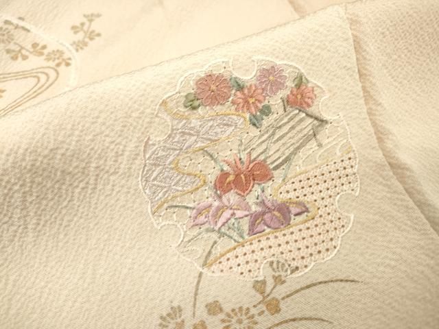 ［3916］訪問着 美品 中国三大刺繍 汕頭刺繍 スワトウ 正絹 着物 袷 3916］訪問着 美品 中国三大刺繍 汕頭刺繍 スワトウ 正絹 着物 袷