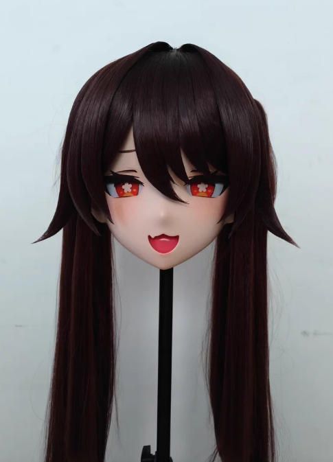 全頭マスク ロック付き NO.1140 フルマスク ロリータ人形 コスプレ 全頭面 変身 仮装 着ぐるみ 二次元 コスチューム