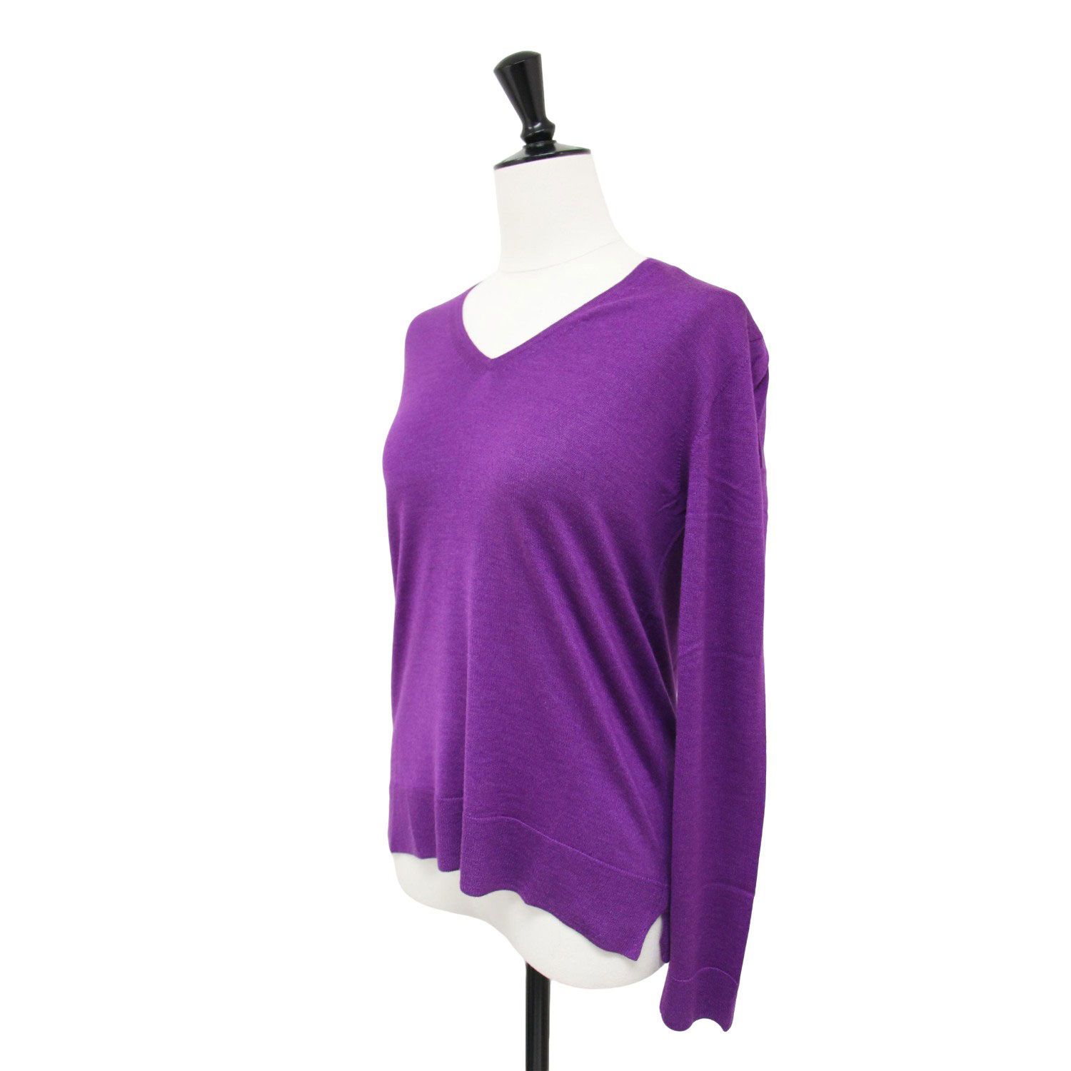 TOMORROWLAND collection トゥモローランド コレクション ニット パープル サイズ:S(9号) / カシミヤ シルク Ｖネック プルオーバー / ニット 長袖 ハイゲージ / トップス セーター【レディース】【中古】【K4389】 TOMORROWLAND collection トゥモローランド コレクション ニット