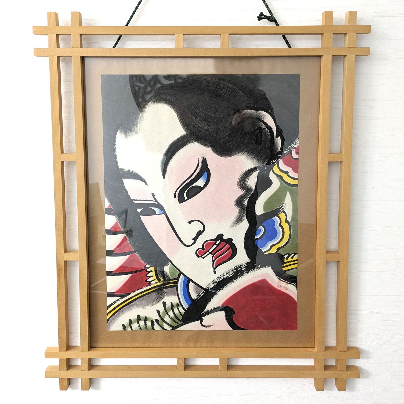 穐元鴻生・津軽凧絵・ねぶた絵・額縁・壁飾り・インテリア・No