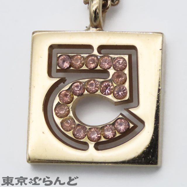 シャネル CHANEL No.5 ネックレス 02P ゴールドxピンク メタル ライン 