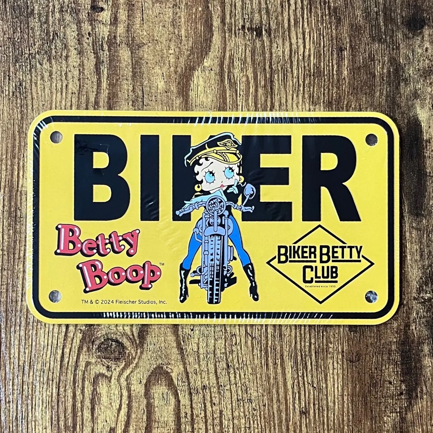 BETTY BOOP BIKER CM PLATE BIKER CLUB バイク ミニライセンス 