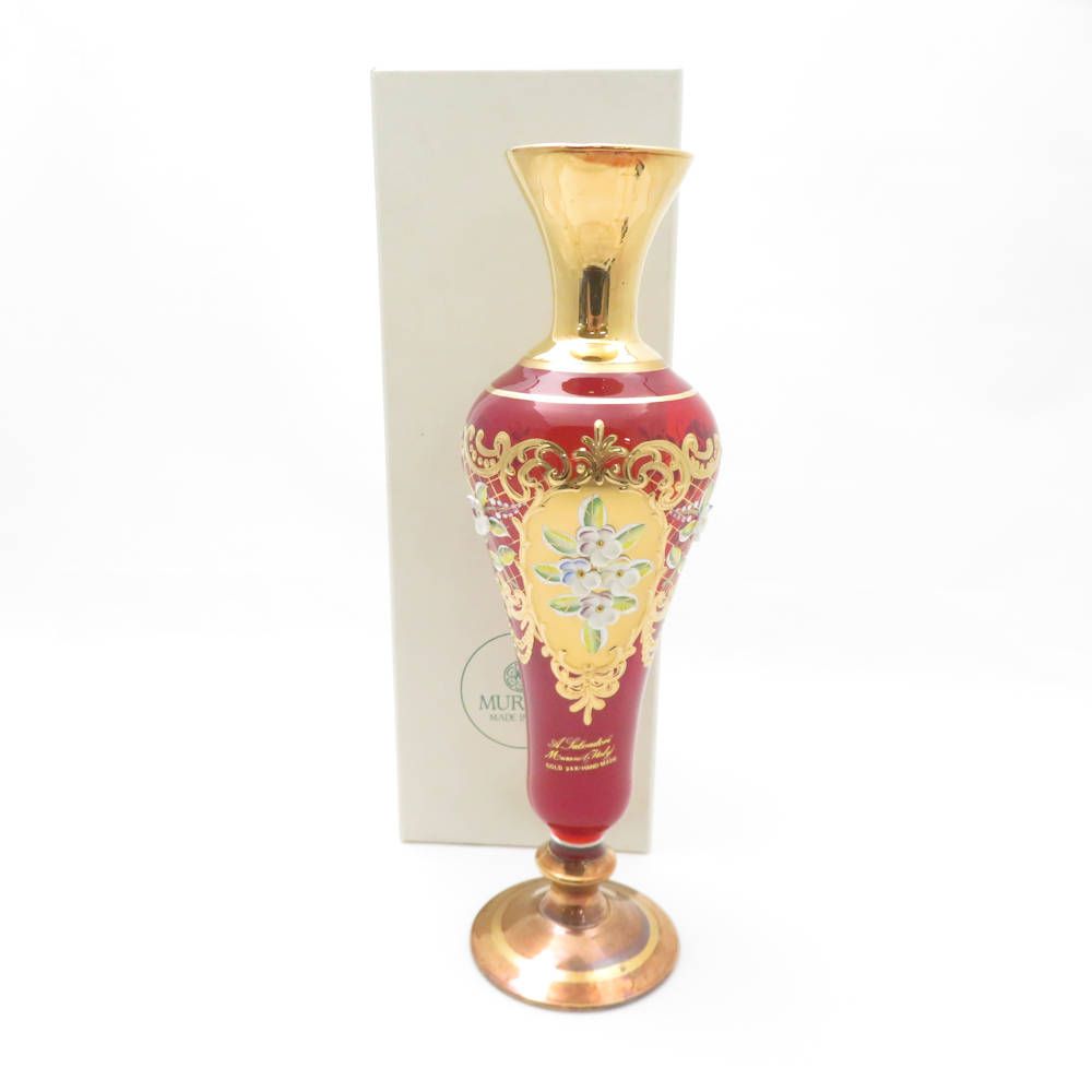 美品 Murano Glass ムラーノ ガラス 花瓶 1点 ベネチアングラス
